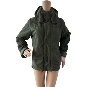 Abercrombie Fitch Hooded Green Cargo Jacket Unisex